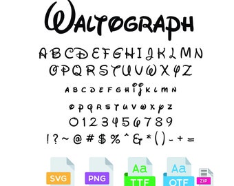 Waltograph Individual Letters Font - SVG, PNG, TTF, Cricut font, Silhouette cut file,  alphabet font,  Instant Download - 0002