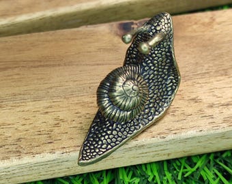 Figura de caracol de latón, coleccionable, miniatura tallada a mano.