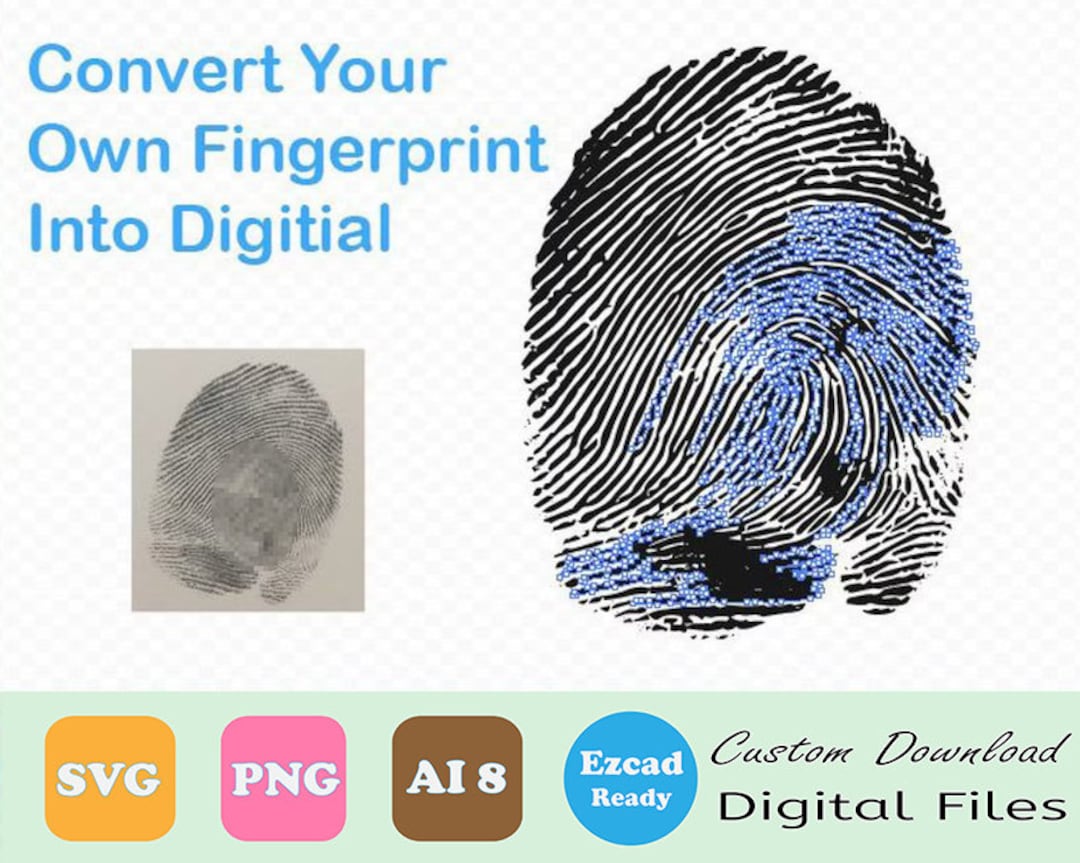 Digital Fingerprint Conversion – Custom SVG or PNG File From Photo ...