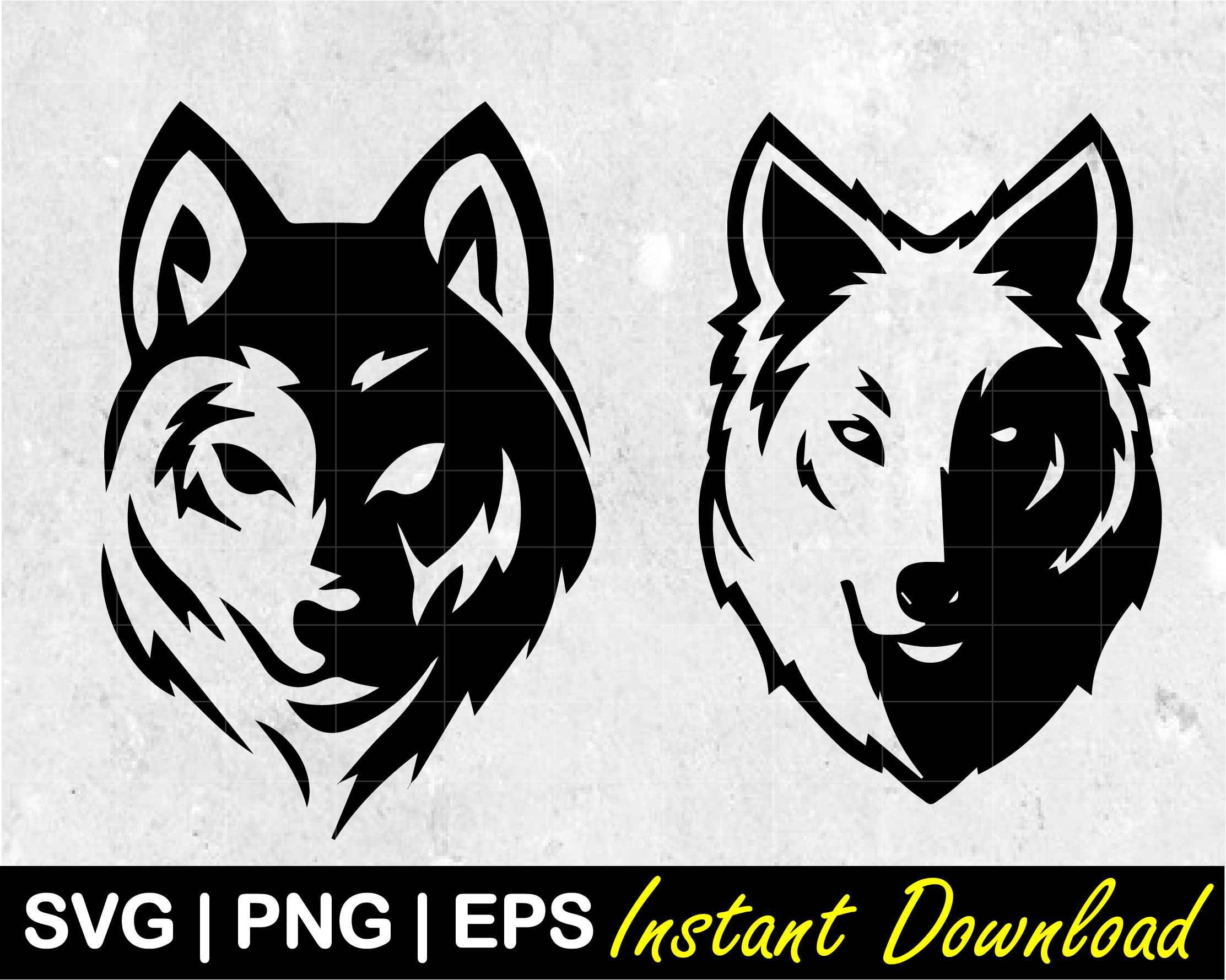 Wolf Head, Animal Vector - SVG, PNG, EPS, Cricut, Silhouette