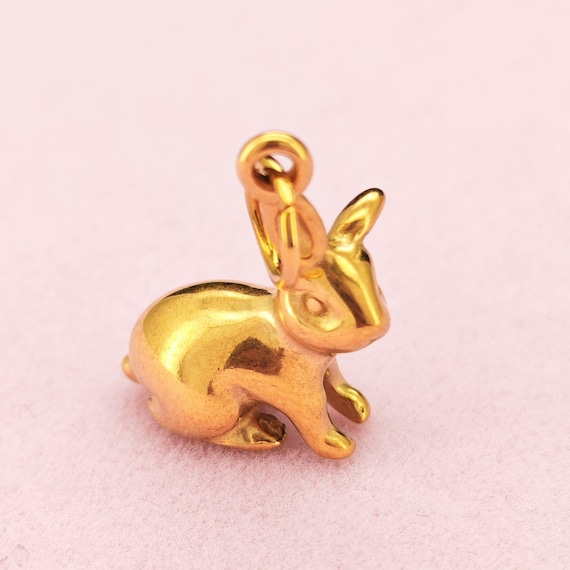 Rabbit Charm Pendant in 18K Gold Filled Color Stainless Steel for DIY Jewelry Making