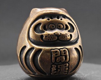 Chubby Daruma Brass Figurine – Playful Mini Ornament