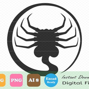 Alien Face Hugger - SVG, PNG, AI8 (Ezcad Import Ready), Cricut File, Silhouette cut file, Screen Printing, Instant Download-0092