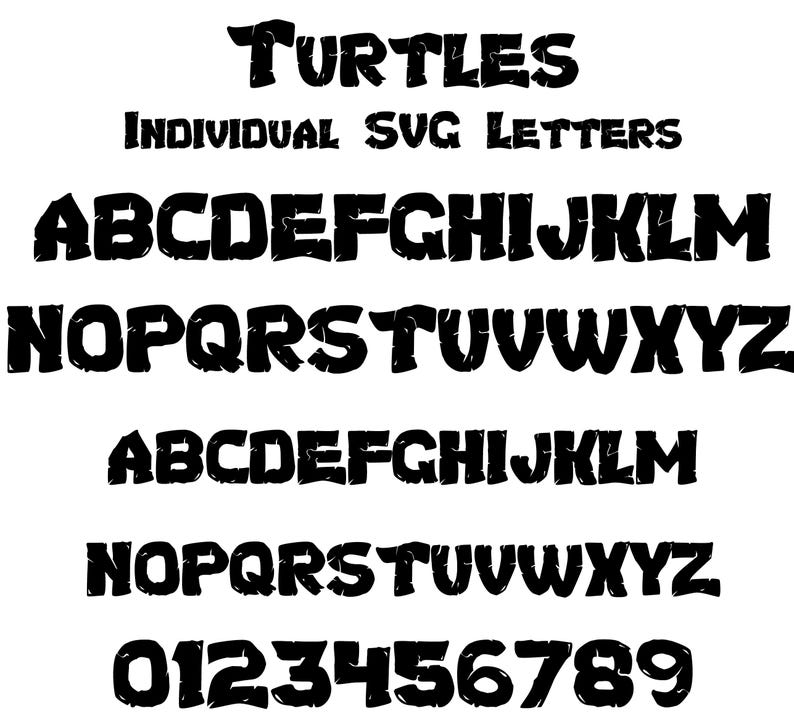 Individual Fonts Green Grunge SVG Font – Individual Letters and Numbers – Bold Nature ...