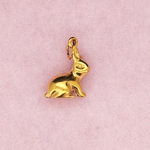 Rabbit Charm Pendant in 18K Gold Filled Color Stainless Steel for DIY Jewelry Making image 5