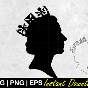 Queen Elizabeth The Queen - SVG, PNG, EPS, Cricut, Silhouette, Instant Download