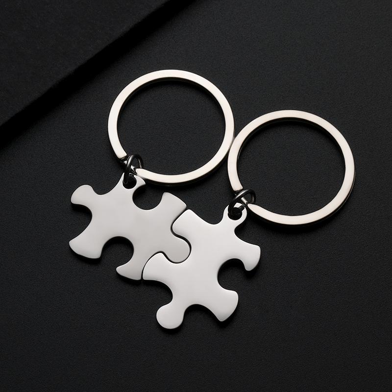 Blank Stainless Steel Puzzle Keychain Set for DIY Laser Engraving ...