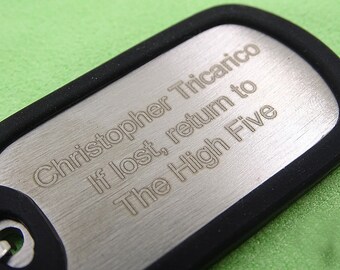 Custom Text Engrave Personalized Font Text Engrave Etch Steel Army Dog Tag Father's Day Gift Deployment Gift Birthday Gift