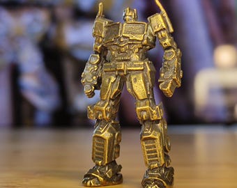 Brass Bot Optimus Prime Miniature Collectible, Toy Figure Transformers Miniature