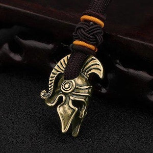Engraved Brass Spartan Helmet – Mini Warrior Charm for History Lovers, Keychain, Jewelry, Backpack or Desk Decor
