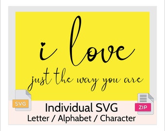 Handwritten Individual SVG Font Letter, Character, Alphabet  - Cricut Silhouette Cut File - Instant Download - 0001