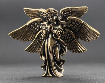 Figura de ángel de seis alas de latón – Adorno de escultura en miniatura