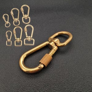 Solid Brass Locking Swivel Hook for Pet Leashes Bag Straps Keychains Leathercraft DIY Craft Hardware Supply