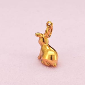 Rabbit Charm Pendant in 18K Gold Filled Color Stainless Steel for DIY Jewelry Making image 6