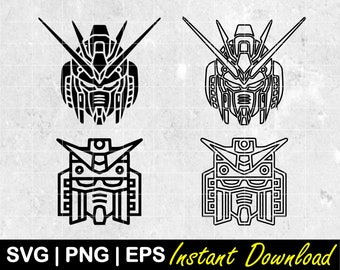 Gundam  Robot Droid Anime, automaton,Mobile Suit, cartoons icon - SVG, PNG, EPS, Cricut, Silhouette, Instant Download