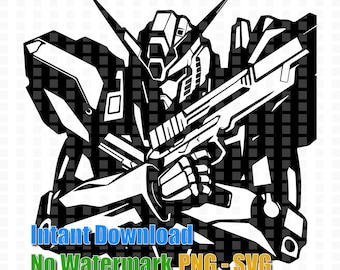 Mecha Robot Gundam – Download immediato per adesivi da tagliare, sagome di circuiti, decalcomanie in vinile, stampe artigianali