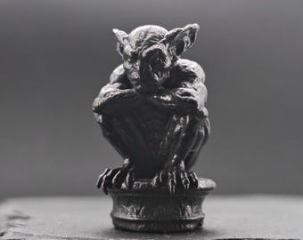 Brass Gargoyle Demon Statue Custom Text Engrave Garden Decor