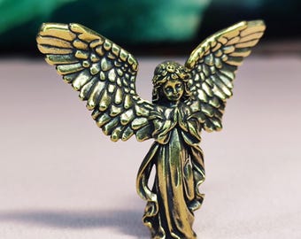 WOONEKY Retro Brass Engel Beeldje Kleine Cupid Vorm Decoratie Compacte