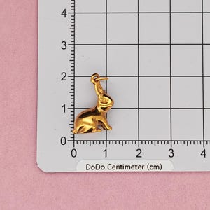 Rabbit Charm Pendant in 18K Gold Filled Color Stainless Steel for DIY Jewelry Making image 2