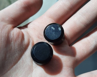 RARE Real shungite double flared plug - All sizes available - Very high quality