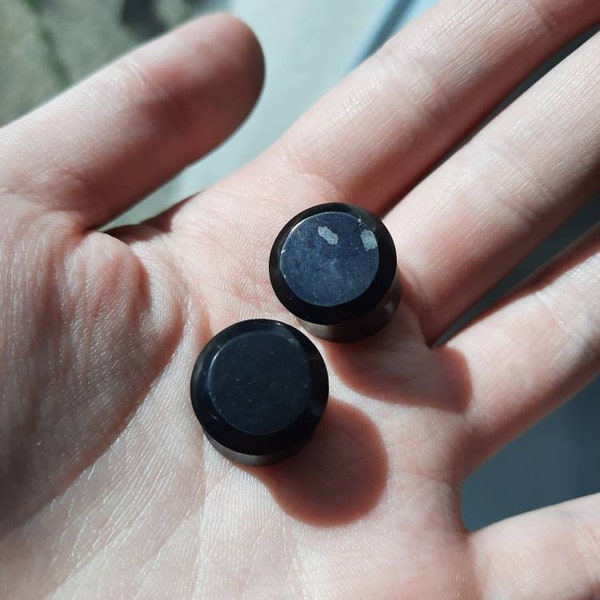 RARE Real shungite double flared plug - All sizes available - Very high quality