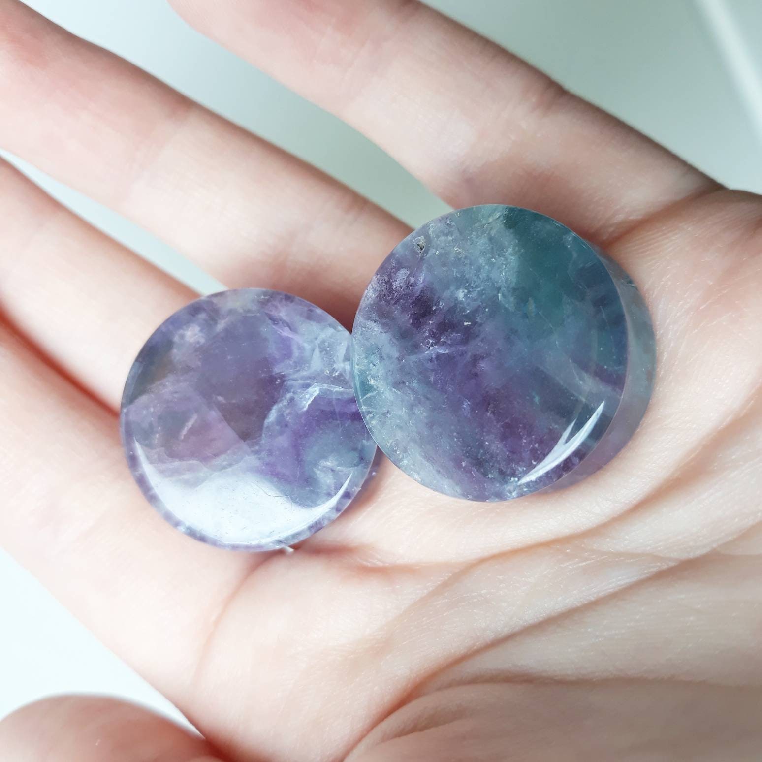 Fluorite ear spreaders Etsy