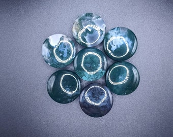 Moss agate double flared plugs for ears / Size 8mm to 30mm / Very good quality, low price