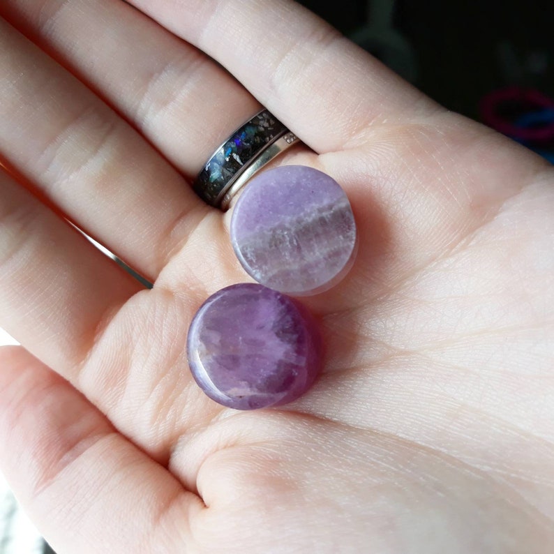 Fluorite ear spreaders Etsy
