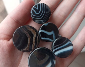 Ecarteurs en agate rubanée noire