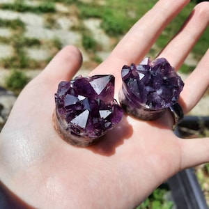 Druzy amethyst plugs - All sizes available