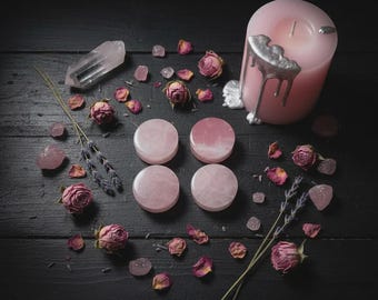 Rose quartz ear stretchers 3mm - 38mm