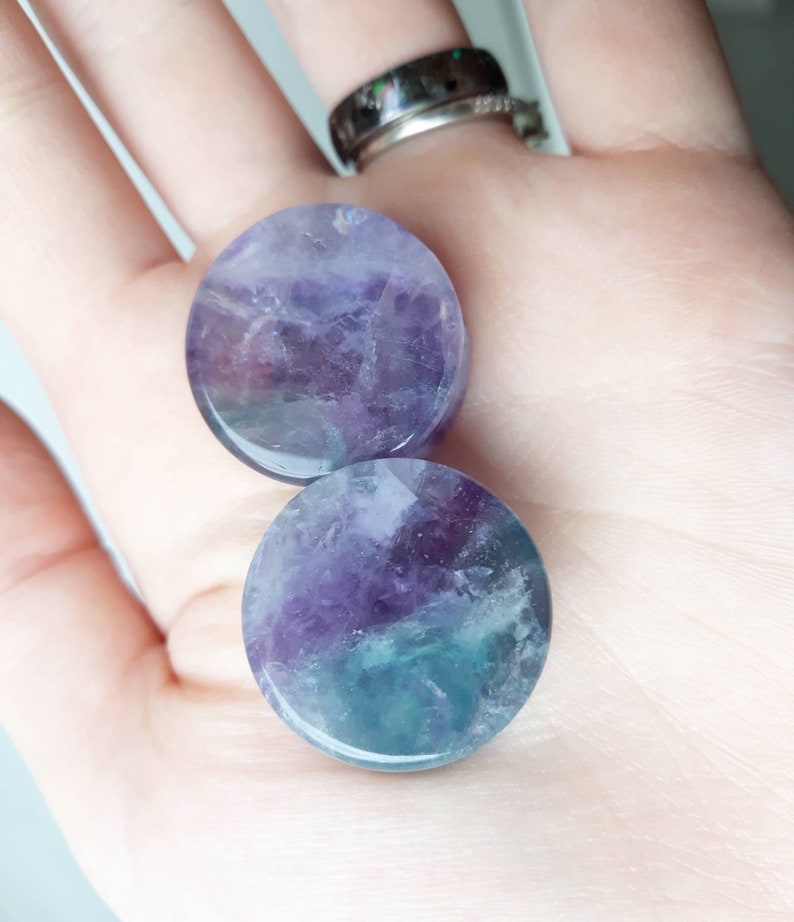 Fluorite ear spreaders Etsy
