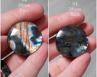 1 AAA Labradorite handmade stone plugs for ears. Little price, very good quality 26MM Size