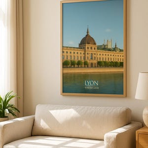 Vintage Poster Lyon – Hôtel-Dieu | Retro Poster Wall Decor French City