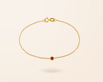 14K Gold Birthstone Bracelet