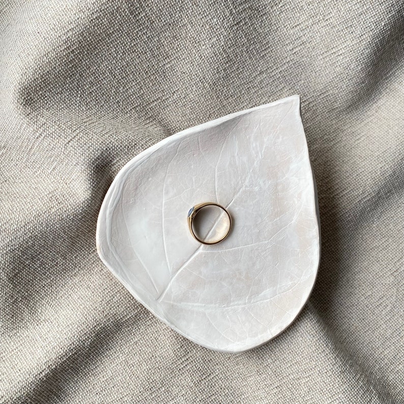 Engagement Gifts Ring Dish Newlyweds Gift Jewellery Dish Anniversary Gift wedding ring holder dish tray clay initial engagement ring dish image 1