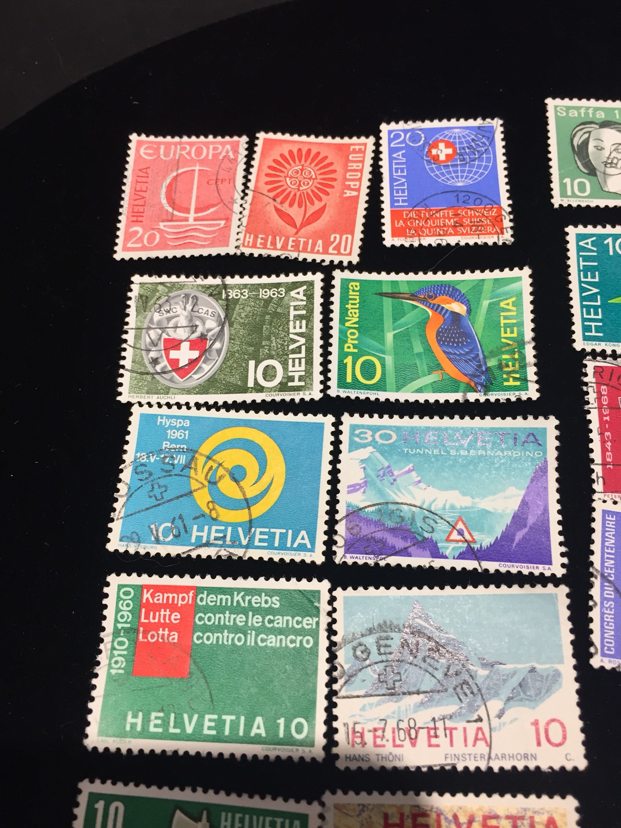Postage stamps from Switzerland. 25 Varieties from 1950's Etsy