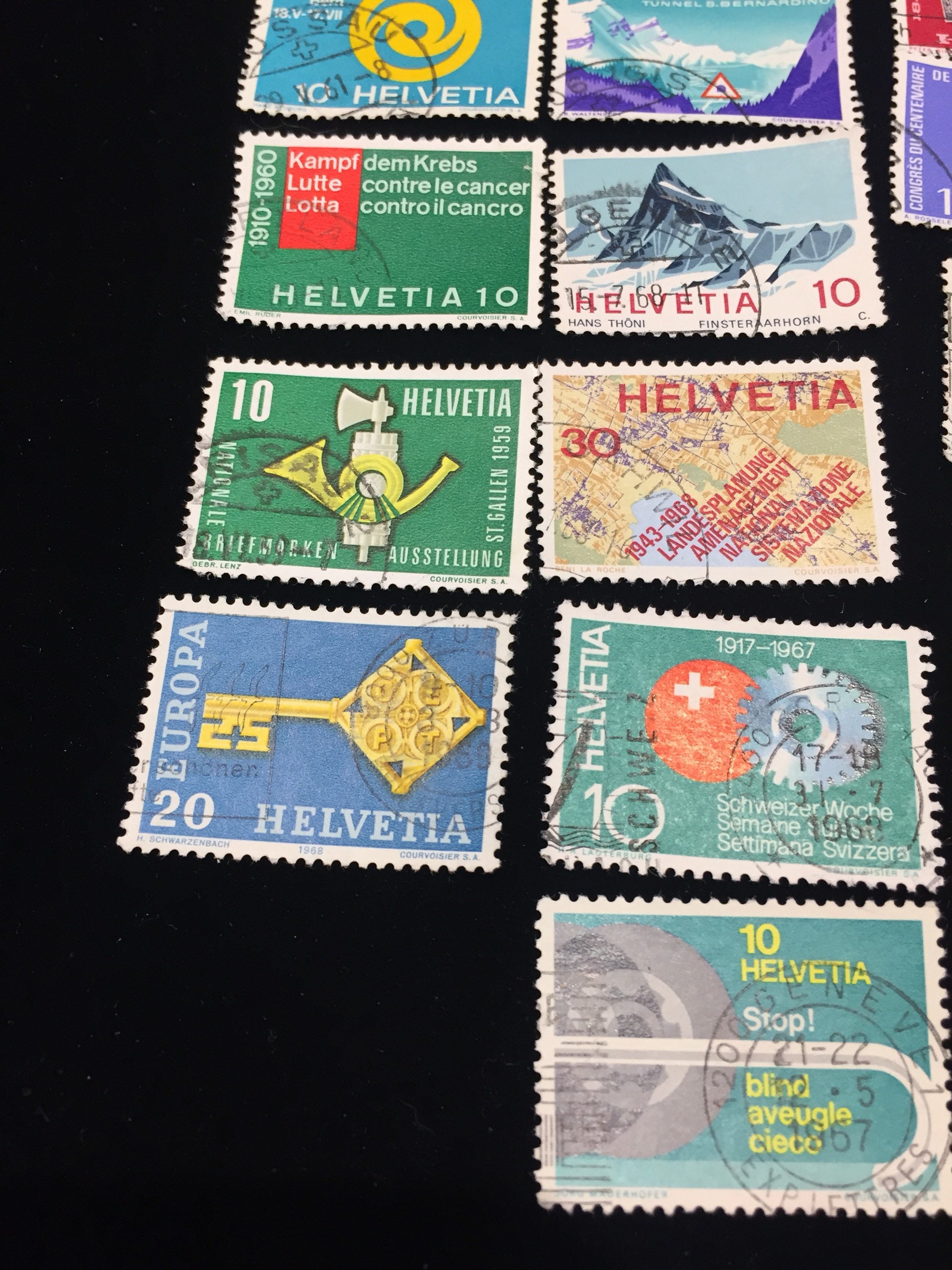 Postage stamps from Switzerland. 25 Varieties from 1950's Etsy