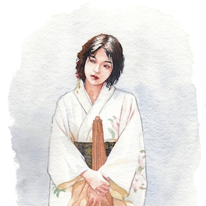 Custom painted watercolor portrait