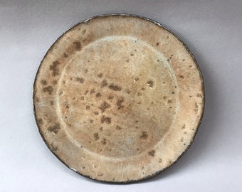 Ceramic side plate - black clay with shiny earthy glaze