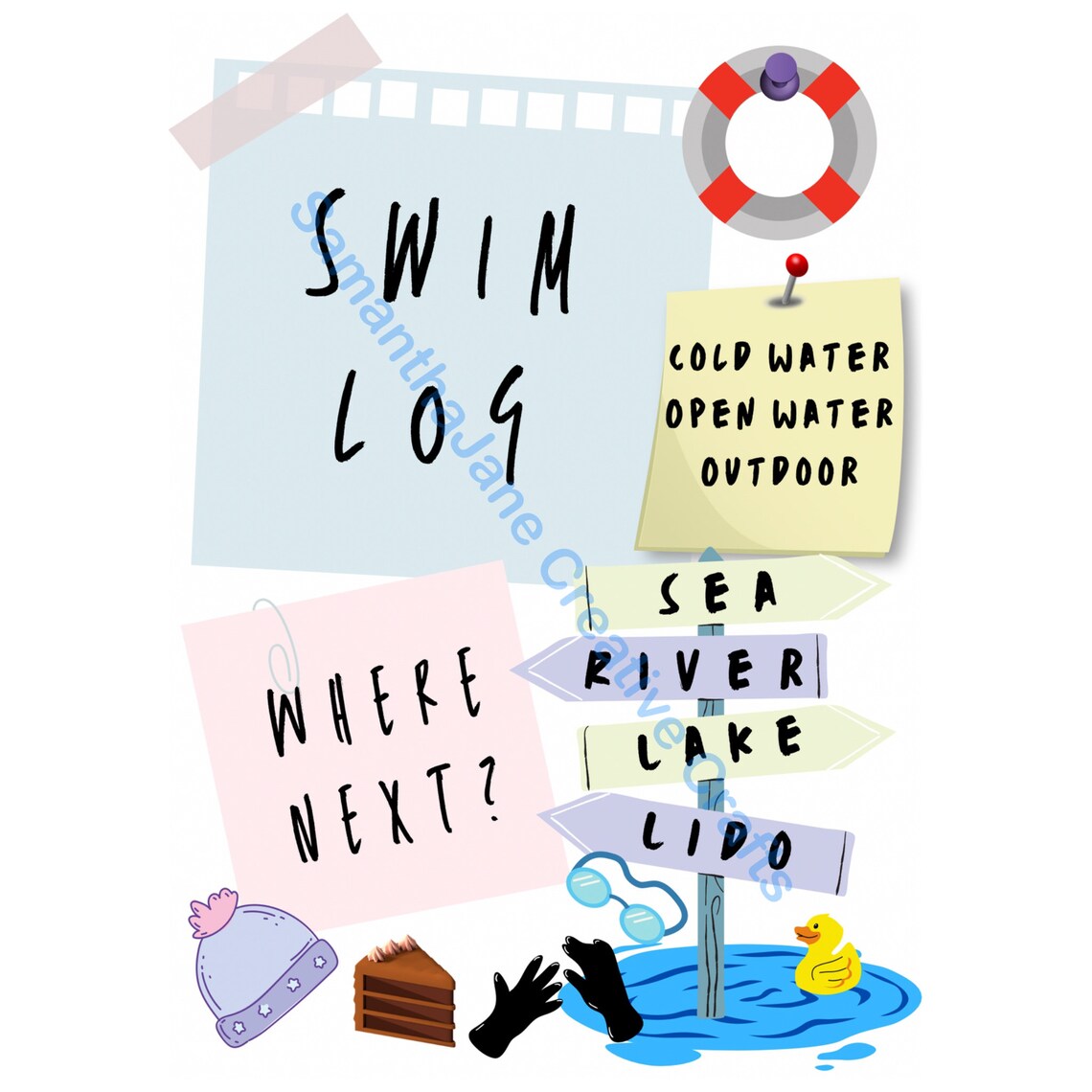 Swim Planner Swimming Journal Swim Log for Cold/ Open Etsy