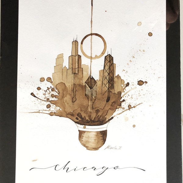 Coffee Painting - Chicago Fildzan 2