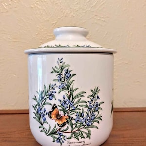 Royal Worcester Herbs Large 7-1/2" Flour Canister, England