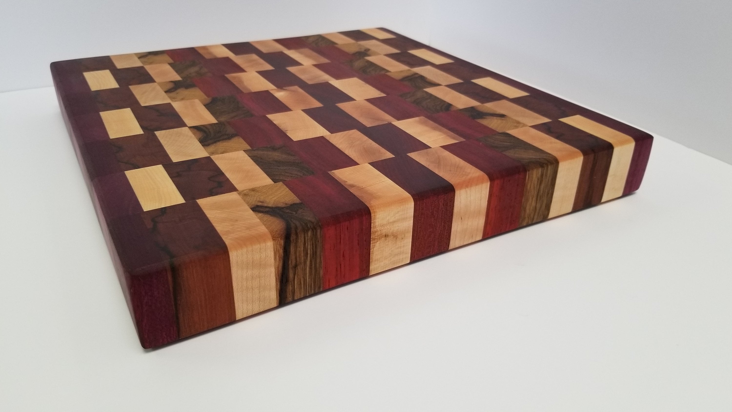Multi Exotic Wood End Grain Cutting Board Etsy