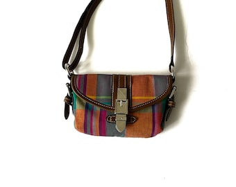 CHAPS RALPH LAUREN 1990s Madras Preppy Plaid Light Academia Mini Nano Crossbody Handbag Size Extra Small