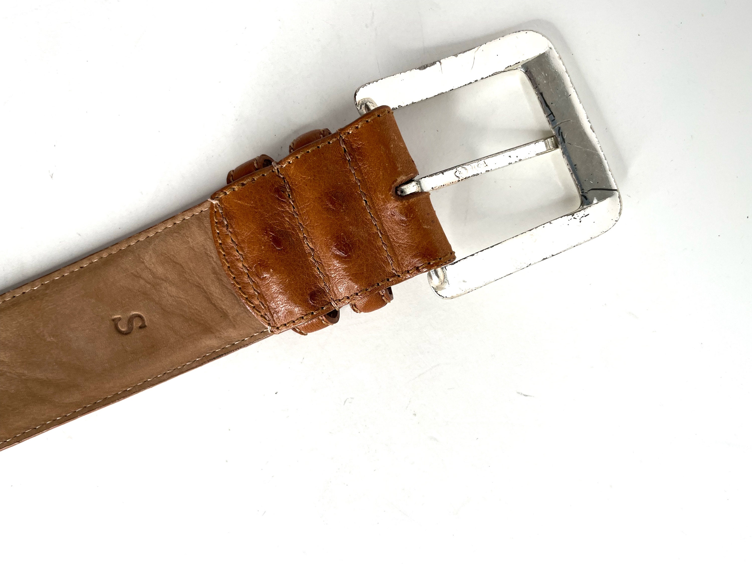 NORMA KAMALI 1980s Brown Ostrich Pattern Italian Calfskin  display picture 2