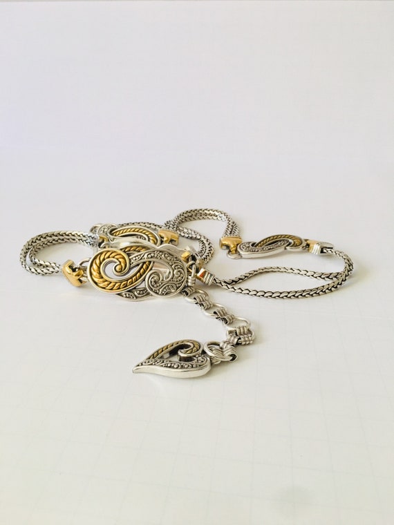 BRIGHTON Silver & Gold Boho Chain Hippie Stevie N