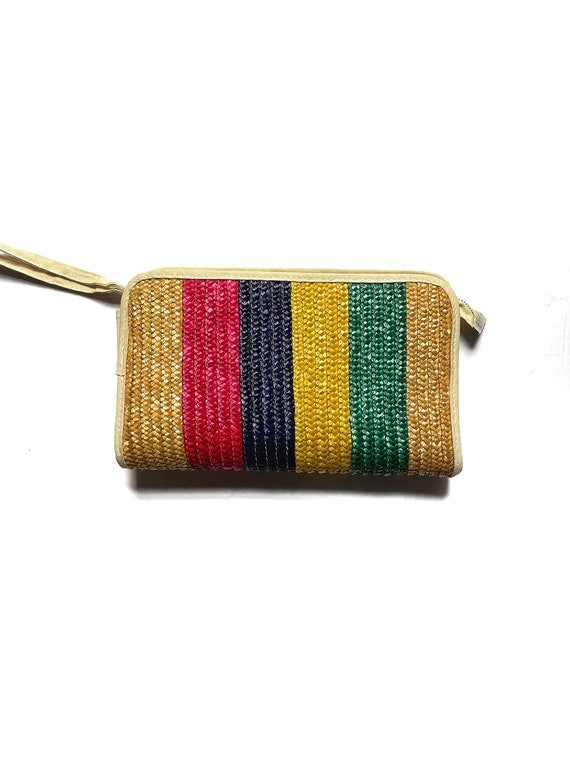 VINTAGE VAULT 1970s Woven Straw Rainbow Multicolor
