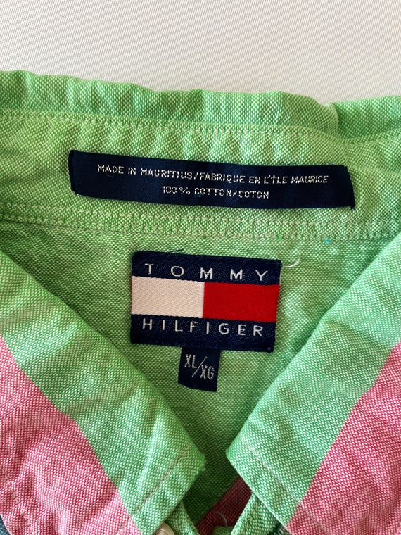 TOMMY HILFIGER 1990s Preppy Pastel Color Block Fr… - image 5