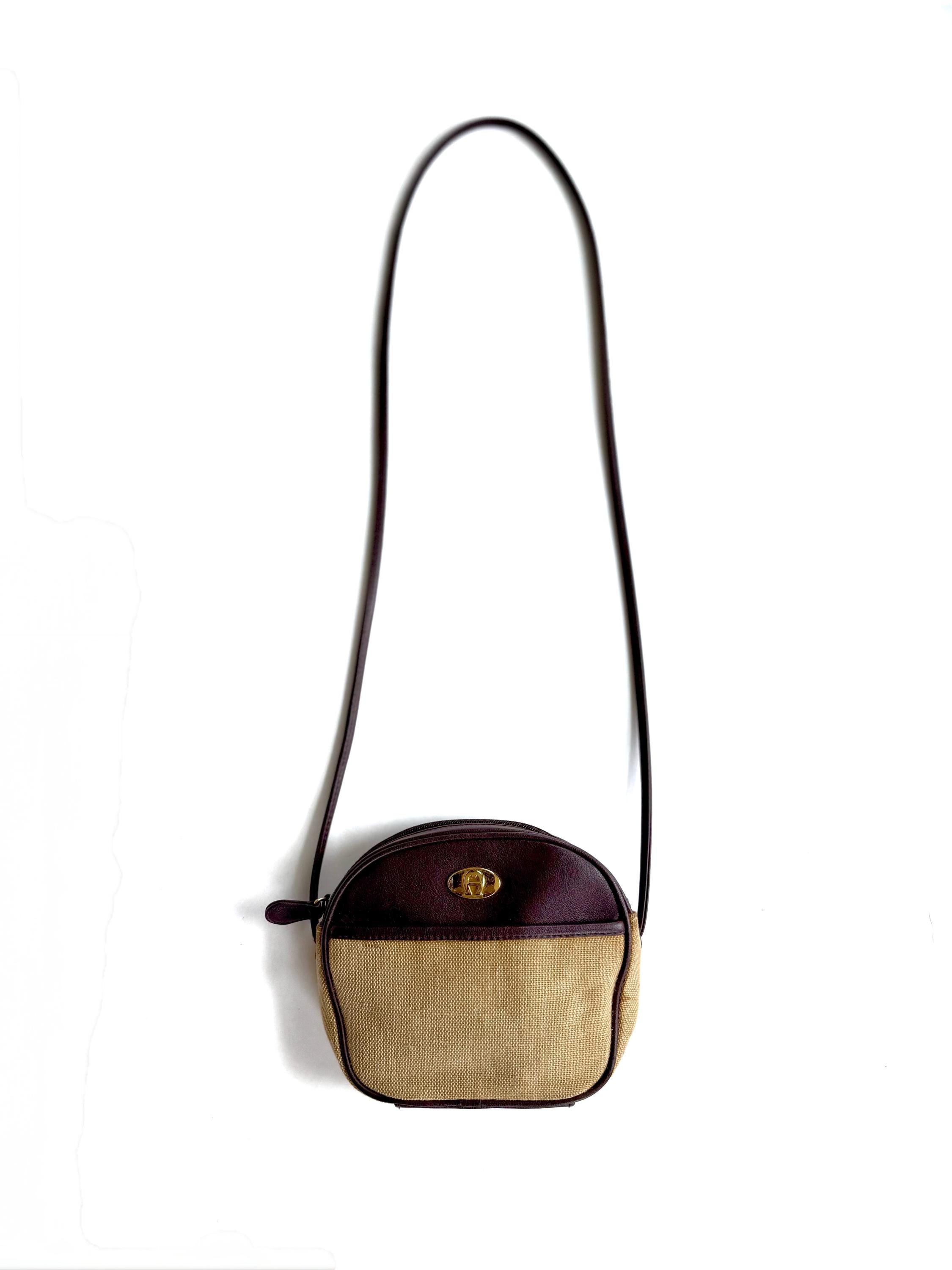 Sac à Main Vintage Etienne Aigner En Cuir Marron - Porté épaule - Occasion En Très Bon état